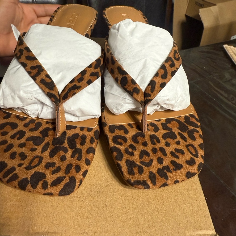 J.Crew kitten-heel sandals leopard suede